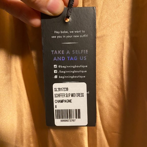 Satin Midi Slip Dress | 4/Small - Picture 3 of 7